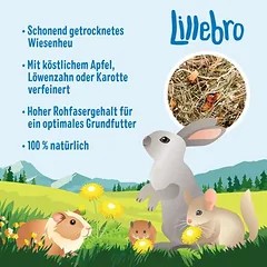 Lillebro Wiesenheu mit Apfel, Löwenzahn oder Karotte