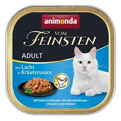 ANIMONDA Cat Vom Feinsten suaugusiems katėms NoGrain – lašiša žolelių padaže, 100 g