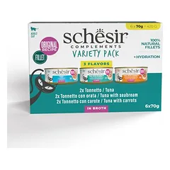 Schesir Complements sultinyje, drėgnas maistas katėms, ekonominė pakuotė 24 x 70 g