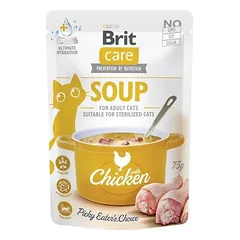 Brit Care Cat Soup Chicken be grūdų sriuba suaugusiems ir sterilizuotiems katėms su vištiena, 75 g
