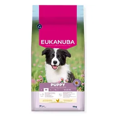 Eukanuba Life Care Puppy sausas maistas vidutinių veislių šuniukams su vištiena, M, 15 kg