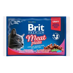 BRIT Premium konservai katėms Meat Plate 4x100g