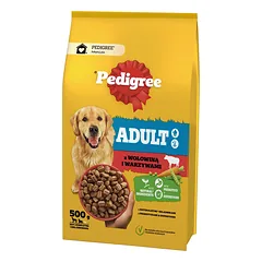 PEDIGREE Adult 500 g su jautiena ir daržovėmis dideliems ir vidutinio dydžio šunims