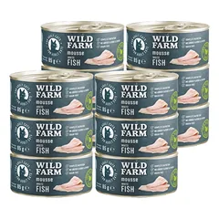 WILD FARM Mousse White Fish 12x85g - putėsiai be grūdų katėms