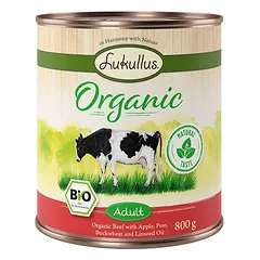 Lukullus Organic Adult su jautiena ir obuoliu (be glitimo), drėgnas maistas šunims, 400 - 499 g — 2 nuotrauka