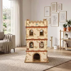 Kačių namelis Relaxdays, 3 lygiai, 62 × 107,5 × 62 cm — 2 nuotrauka