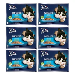 FELIX Žuvies skoniai drebučiuose su lašiša ir plekšnėmis 12x(4x85g)