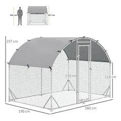 Vištų aptvaras 280×190×197 cm — 3 nuotrauka