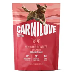 CARNILOVE Active Dog Venison and Reindeer Adult 1,5 kg elniena, šerniena ir šernas, suaugusiems šunims