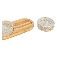 Trixie dubenėlių rinkinys iš keramikos ir bambuko, 2 x 300 ml, L 30 x B 6 x H 15 cm — 5 nuotrauka