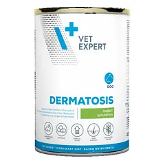 VetExpert VD Dog Dermatosis su triušiena ir moliūgu, veterinarinis maistas šunims 400 g — 2 nuotrauka