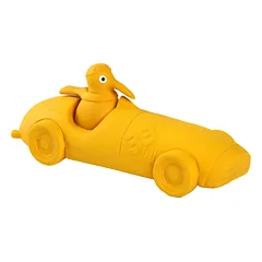 Kiwi Walker Racing Cigar - cypsintis žaislas šunims, geltonas lenktyninis automobilis nuotrauka