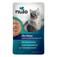 Nulo Silky Mousse konservuotas maistas katėms, su tunu ir krevetėmis, 79g