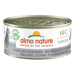 Almo Nature HFC Natural tunzivs ir ančiuviai drėgnas pašaras suaugusiems katėms, 150 g