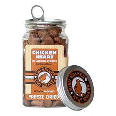KIWI WALKER Chicken Hearts LIOFILIZUOTI SKANĖSTAI vištų širdelės 60g — 3 nuotrauka