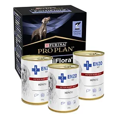 PURINA PVD FortiFlora Dog 30 paketėlių + 3x ENZO VET Hepatic nuo kepenų ligų šunims 400g