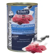 Dr. Clauders Poultry Hearts šlapias maistas šunims su vištienos širdelėmis, 800 g