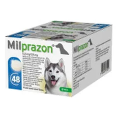 Milprazon 12,5 mg/125 mg tabletės nuo kirminų ne mažiau kaip 5 kg sveriantiems šunims