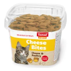 Sanal Cheese Bites paukštienos skanėstai katėms, 75 g