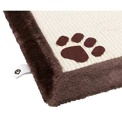 Trixie Scratching Mat With Plush Border nagų draskyklė katėms, horizontali, su pliušiniu apvadu ir žaisliuku, 70×45 cm, tamsiai ruda — 3 nuotrauka