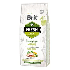 Brit Fresh Duck with Millet Active Run & Work sausas maistas šunims