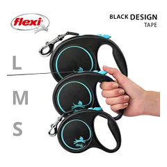 Flexi Black Design juostinis, mėlynas pavadėlis šunims, L, 5 m — 4 nuotrauka