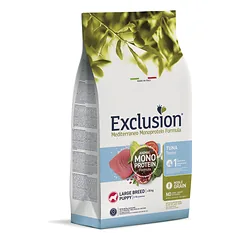 EXCLUSION Mediterraneo maistas did. veislių šuniukams su tunu, L, 12 kg