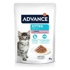 Advance Wet Kitten Turkey Šlapias maistas jaunoms katėms su kalakutiena 85G*12vnt — 2 nuotrauka