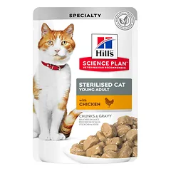 HILL'S SP Feline sterilised chicken guliašas sterilizuotoms katėms su vištiena, 12x85 g