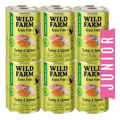 WILD FARM Premium Grain Free Turkey and Salmon Junior 12x400g - kačiukų ėdalas be grūdų