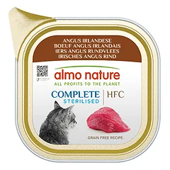Almo Nature HFC Complete Sterilized Cat Airijos Angus jautienos drėgnas maistas sterilizuotoms katėms, 85 g