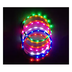 TRIXIE LED ĮKRAUNAMAS ŠVIEČIANTIS antkaklis USB, silikonas, XS-XL 70cm/10mm, žalias, 1 vnt. — 3 nuotrauka