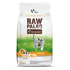 VETEXPERT Raw Paleo Kitten Turkey&Chicken kačiukams kalakutiena, vištiena 2 kg