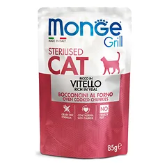 Monge GRILL MIX Cat Sterilised cockerell/veal/trout 85gx12 — 3 nuotrauka