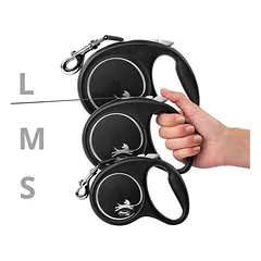 flexi Black Design juostinis pavadėlis, juodas, 5 m, Dydis S: iki 15 kg — 3 nuotrauka