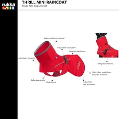 Rukka Thrill Mini lietaus striukė, raudona, apie 20 cm Nugaros ilgis — 5 nuotrauka