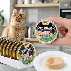 UNIQ PETS Šlapias ėdalas katėms ROYAL RABBIT triušių pastos su lancetinėmis sėklomis 30 g x 8 vnt  photo