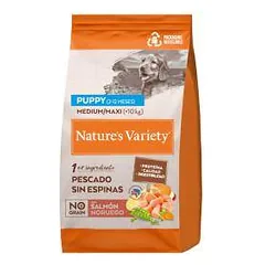 Nature's Variety No Grain Med/Maxi Puppy sausas maistas vidutinių ir didelių veislių šuniukams su lašiša, 10 kg