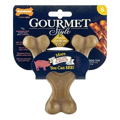 Nylabone Gourmet Wishbone Bacon - patvari kramtomoji žaislas šunims, intensyvus šoninės skonis — 3 nuotrauka