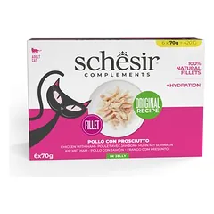 Schesir Complements drebučiuose, drėgnas maistas katėms, ekonominė pakuotė 24 x 70 g — 2 nuotrauka