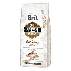 Brit Fresh Turkey Pea Adult Fit & Slim sausas ėdalas suaugusiems šunims svorio kontrolei, su kalakutiena ir žirniais, 12 kg