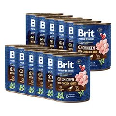 Brit Premium by Nature kons. Chicken with Hearts 12x800g