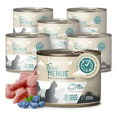 ReaVET konservai katėms su fazanu, vištiena ir mėlynėmis – 200g