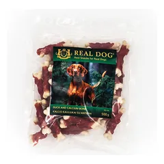 Real Dog skanėstai šunims, kalcio kauliukai su antiena, 500 g