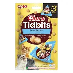 INABA Cat Churu Tidbits Tuna Recipe 3x12g minkšti ir kreminiai skanėstai su tunu katėms