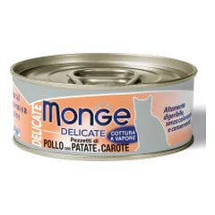 Monge Delicate konservai su vištiena, morkomis ir bulvėmis katėms