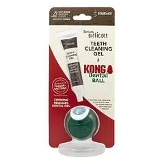 TropiClean Enticers KONG Dental Ball - rinkinys: šunų dantų valymo gelis ir KONG kamuolys — 3 nuotrauka