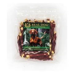 Real Dog Snacks Cod Strips Wrapped With Duck 500 g parduotuvėje petbaze.lt
