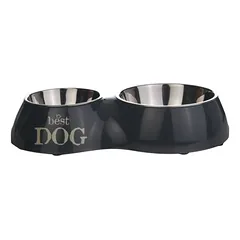 Beeztees Hunde Doppelnapf Best Dog grau