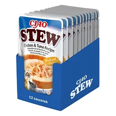 INABA CIAO Stew Vištienos ir tuno patiekalas katėms 12x40 g